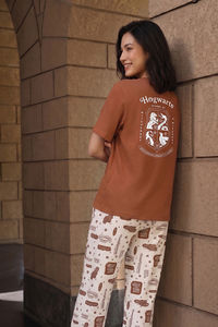 Zivame Harry Potter Knit Cotton Loungewear Set - Whisper White — thumbnail 1